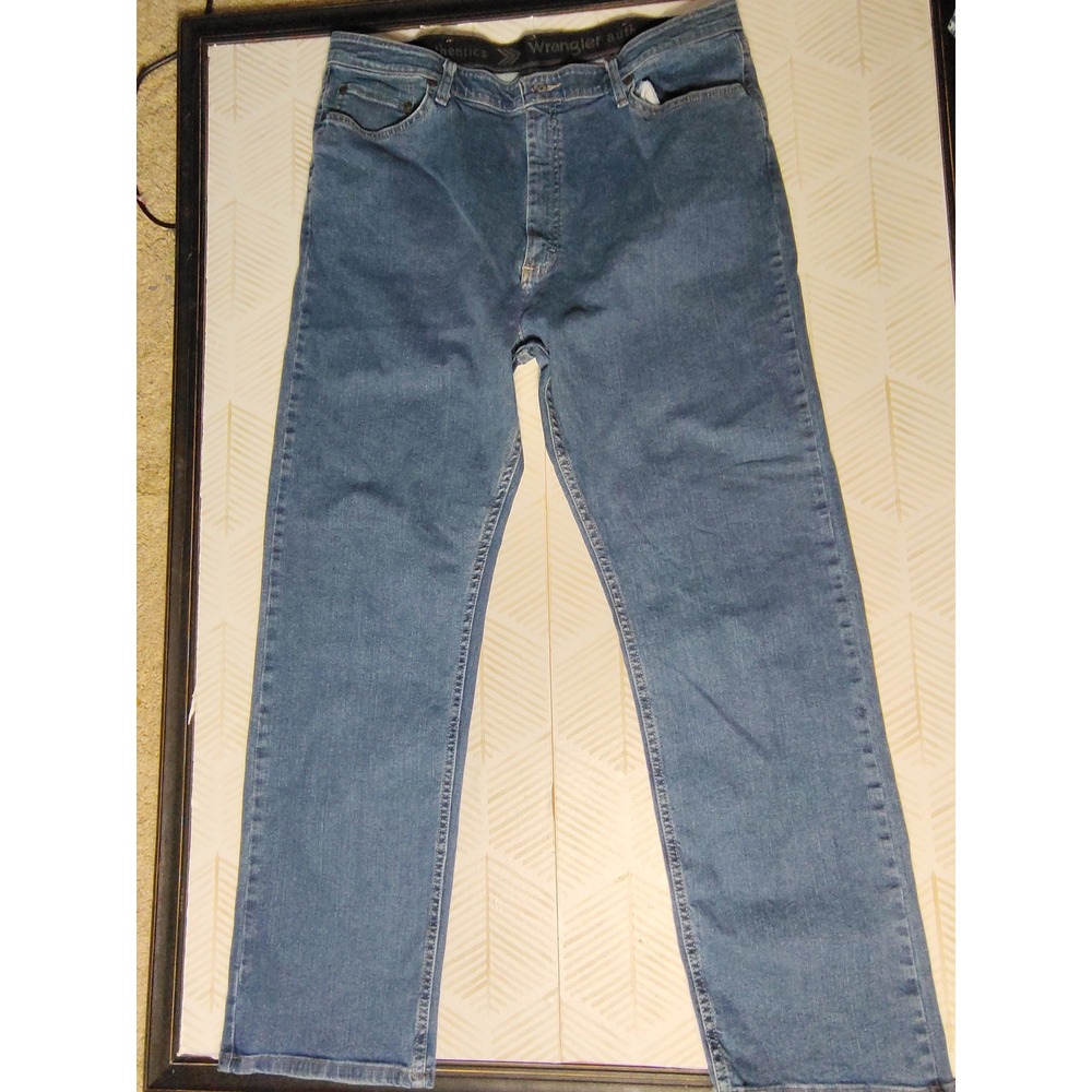 Wrangler Authentics Mens Relaxed Fit Straight‎ Leg Blue Jeans 40x32 10ZM1CSSL